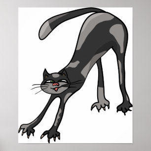 Cat Stretching Poster