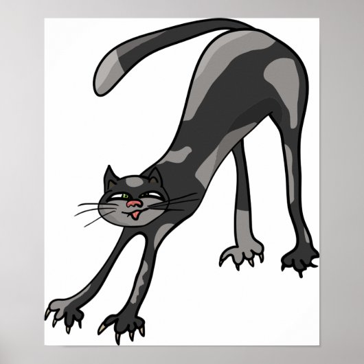 Cat Stretching Poster (Voorkant)