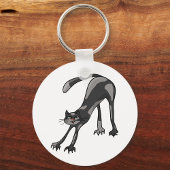 Cat Stretching Sleutelhanger