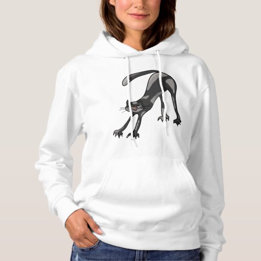 Cat Stretching Vrouwen Hoodie (Voorkant)
