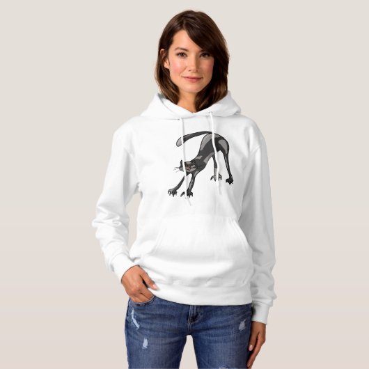 Cat Stretching Vrouwen Hoodie (Voorkant volledig)