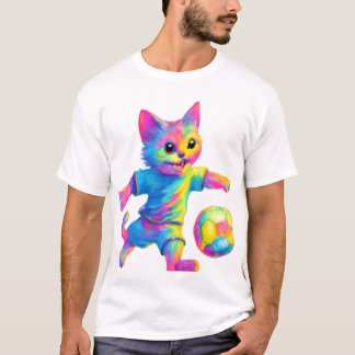 Cat Striker - Schattige Voetbal Spelen Cat T-shirt