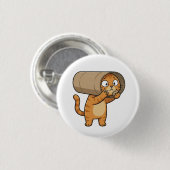 Cat Stuck in Toilet Paper Roll Button (Voorkant /achterkant)