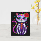 Cat Sugar Skull Cute Cat For Cat Lover Cat-m  Kaart (Gele Bloem)