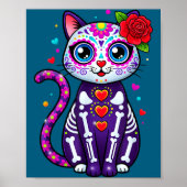 Cat Sugar Skull Cute Cat For Cat Lover Cat-m Poster (Voorkant)