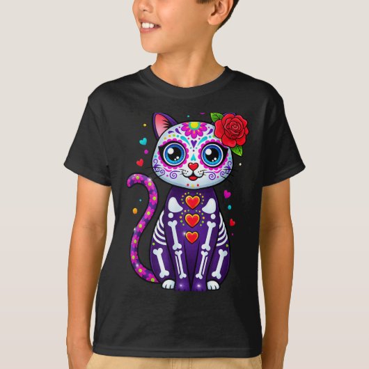 Cat Sugar Skull Cute Cat For Cat Lover Cat-m  T-shirt (Voorkant)