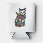 Cat Sugar Skull Mexico Calavera Dia de Los Muertos Blikjeskoeler (Voorkant)