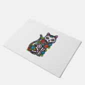 Cat Sugar Skull Mexico Calavera Dia de Los Muertos Deurmat (Schuin)