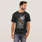Cat Sugar Skull Mexico Calavera Dia de Los Muertos T-shirt (Voorkant volledig)