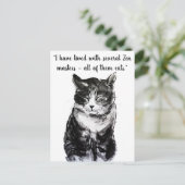 Cat sumie inkt schilderij briefkaart (Staand voorkant)