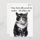 Cat sumie inkt schilderij briefkaart (Voorkant / Achterkant)