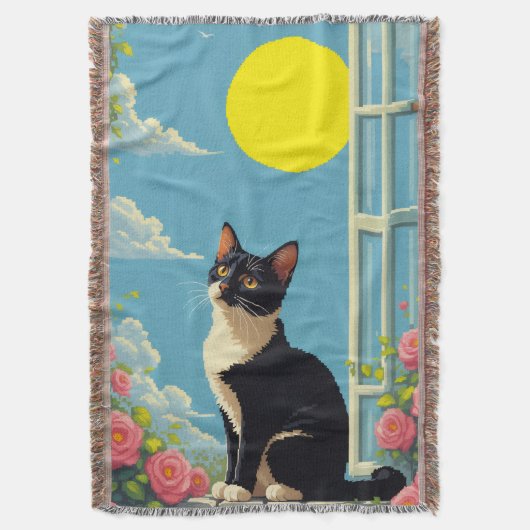 Cat & Sun Gooi Deken (Voorkant Verticaal)