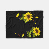 Cat Sunflower Christmas Tree Sun Flower Cat Lover  Fleece Deken (Voorkant (Horizontaal))