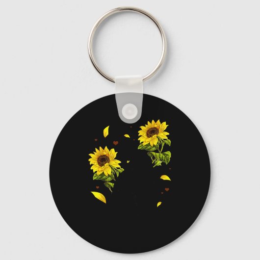 Cat Sunflower Christmas Tree Sun Flower Cat Lover  Sleutelhanger (Voorkant)