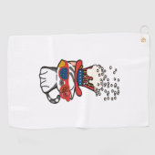 Cat Sunglasses Usa Flag Golfhanddoek (Horizontaal)