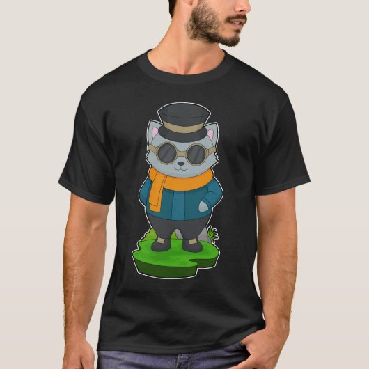 Cat Sunglazen T-shirt (Voorkant)