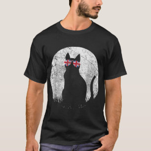 Cat Sunglazen UK Britse vlag Verenigd Koninkrijk P T-shirt