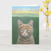 Cat Sunset Kaart (Gele Bloem)