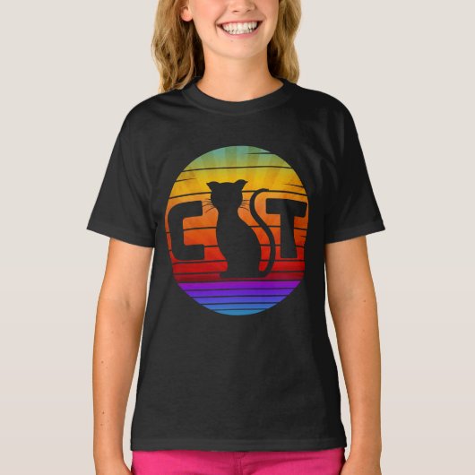 CAT  SUNSET T-SHIRT (Voorkant)