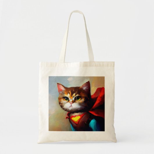 Cat Superheld Tote Bag (Voorkant)