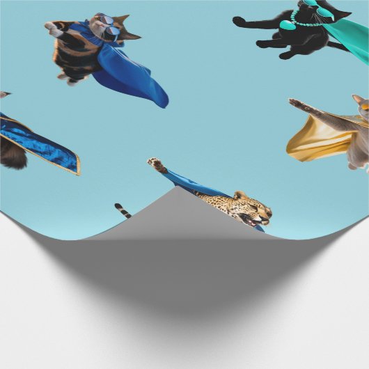 Cat Superheroes Cadeaupapier (Hoek)