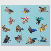 Cat Superheroes Cadeaupapier (Vlak)