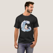 Cat Surfer Ocean Wave Kat Retro Anime Japan T Sh T-shirt (Voorkant volledig)