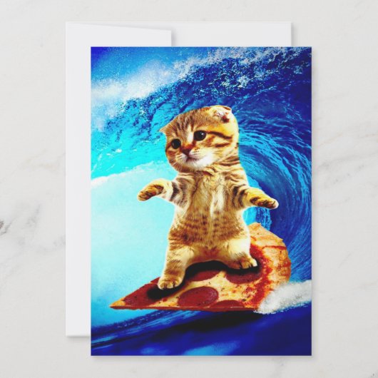 Cat Surfing Pizza Kaart (Achterkant)