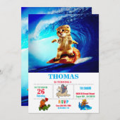 Cat Surfing Pizza Kaart (Voorkant / Achterkant)