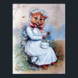 Cat Surprised by a Spider, Louis Wain Poster<br><div class="desc">Louis Wain (5 August 1860 – 4 July 1939) was an English artiste known for his drawings,  which consistently featured anthropomorphized large-eyed cats and kittens. In his later years he may have suffered from schizophrenia (although this claim is disputed),  which,  according to some psychiatrists,  can be seen in his works. Quote:Wikipedia</div>