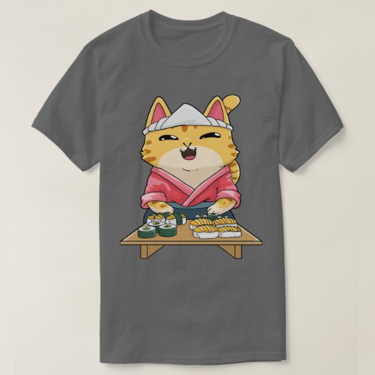 Cat Sushi Japans Anime T-shirt (Design voorkant)