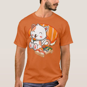 Cat Sushi Kawaii Anime Otaku Japanese Gift Girls T T-shirt
