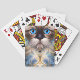 CAT-symmetrische kenmerken, gefocusseerde ogen, vo Pokerkaarten