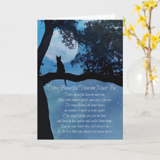 Cat Sympathie met Spiritueel gedicht Kaart (Gele Bloem)