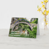 Cat Sympathie/Rainbow Bridge geem Kaart (Gele Bloem)