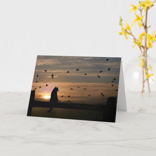 Cat Sympathie Verlies van kat Kaart (Gele Bloem)