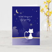 Cat Sympathiekaart - Moon en Stars Kaart (Gele Bloem)