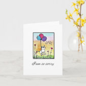 Cat Sympathy Card, het spijt me zo, verlies van hu Kaart (Gele Bloem)