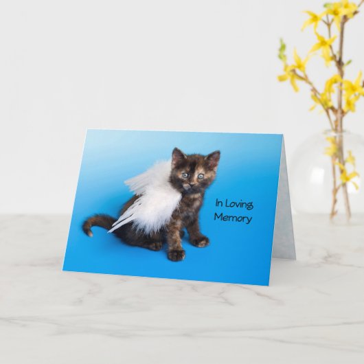 Cat Sympathy Card - In Loving Memory Kaart (Gele Bloem)
