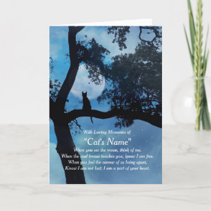 Cat Sympathy Custom Name Sympathy Card Kaart