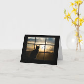 Cat Sympathy Loss of Cat with Beautiful Silhouette Kaart (Gele Bloem)