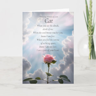 Cat Sympathy Pet condoleert single Roos Spiritueel Kaart