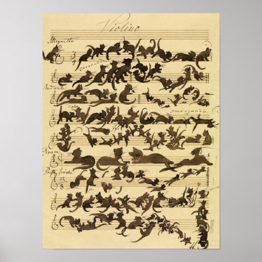 Cat Symphony, 1868, ingediend door Moritz von Schw Poster (Voorkant)