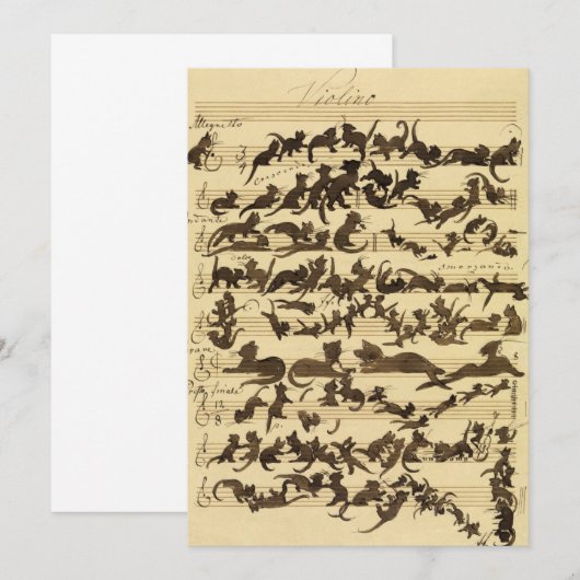 Cat Symphony door Moritz von Schwind Bedankkaart (Voorkant / Achterkant)