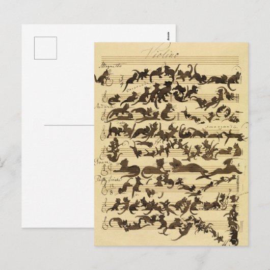 Cat Symphony door Moritz von Schwind Feestdagenkaart (Voorkant / Achterkant)