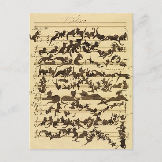 Cat Symphony door Moritz von Schwind Feestdagenkaart (Voorkant)