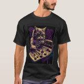 Cat Synthesizer Analoge Synth  Studio Gear T-shirt (Voorkant)