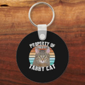 Cat Tab Grappige Kat Liefhebber Cadeaus voor Manne Sleutelhanger (Voorkant)