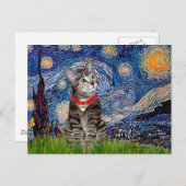 CAT (Tabby2) — Sterrennacht Briefkaart (Voorkant / Achterkant)