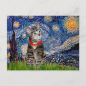 CAT (Tabby2) — Sterrennacht Briefkaart (Voorkant)